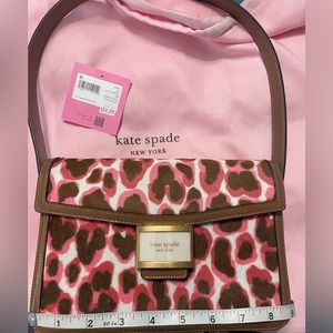🔥NWT KATE SPADE, Katy, calf hair, pink leopard medium bag. Retail $558.